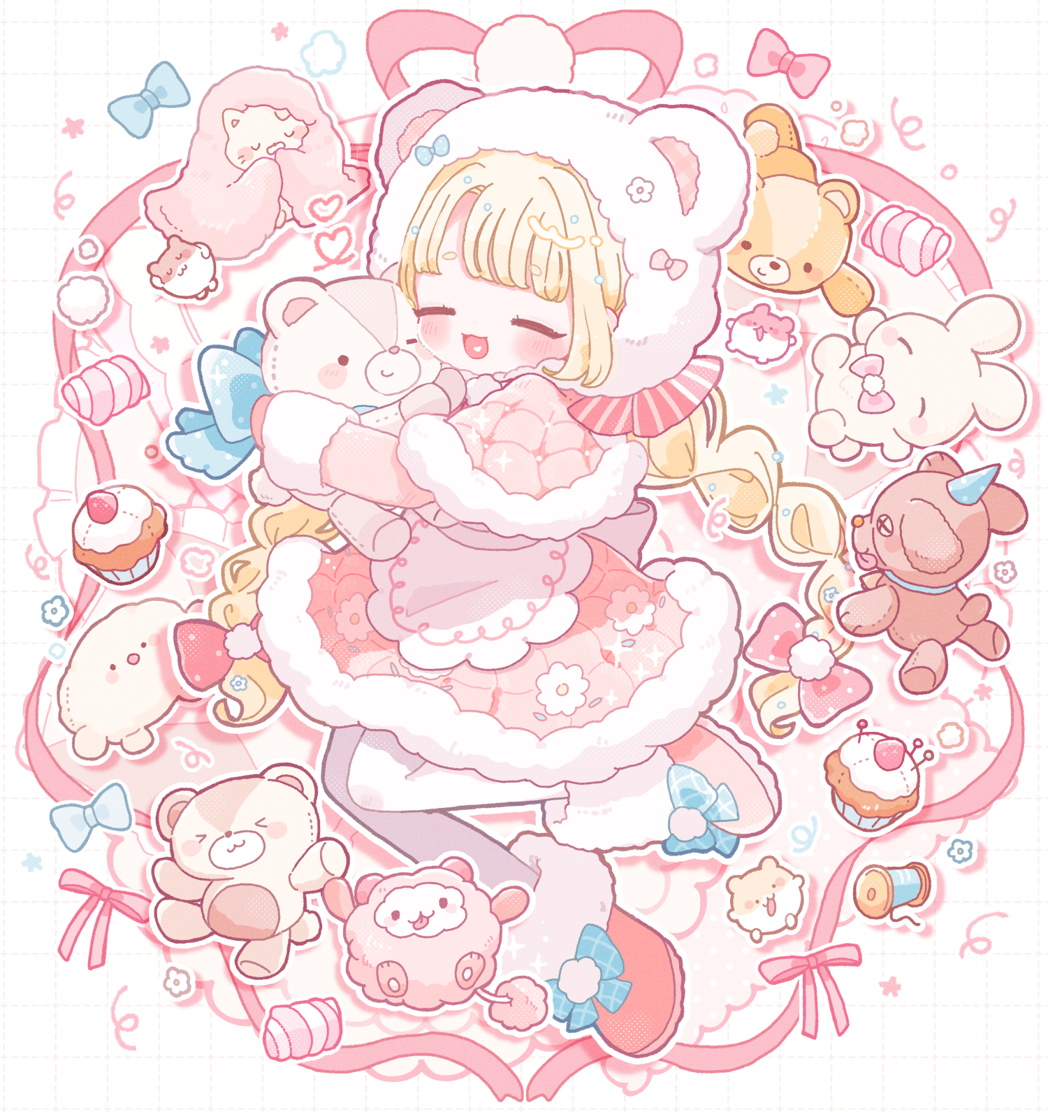 fluffy friends - ぽちろーのイラスト | Charaforio(キャラフォリオ)