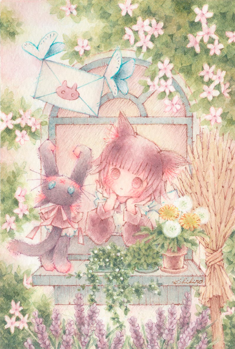 奏でるバラと黒猫ちゃん 魔法猫ちゃんと黒猫サラ | Charaforio(キャラフォリオ)