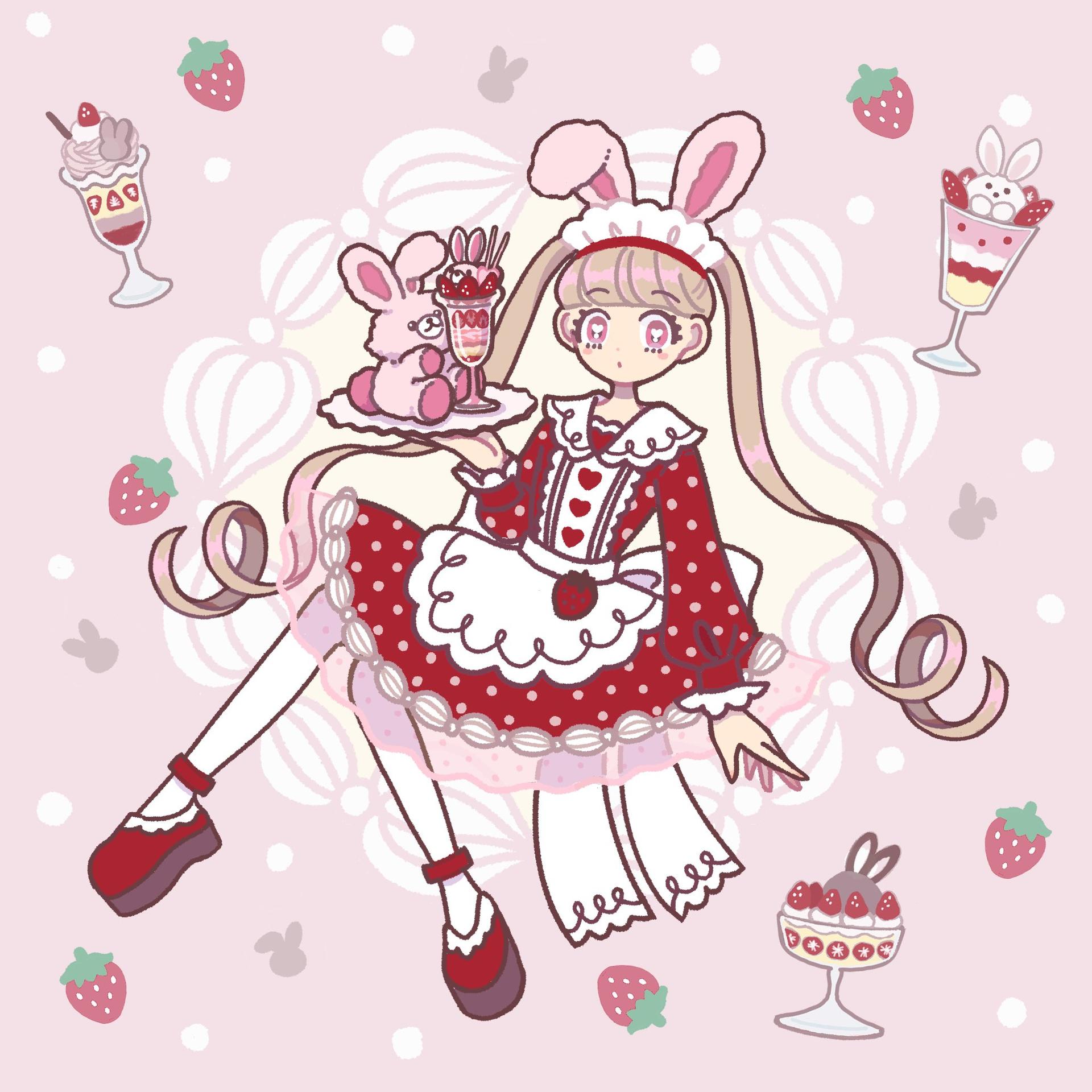 ♡ラビッツストロベリーパフェ♡
