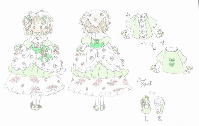 衣装デザインラフ画作成