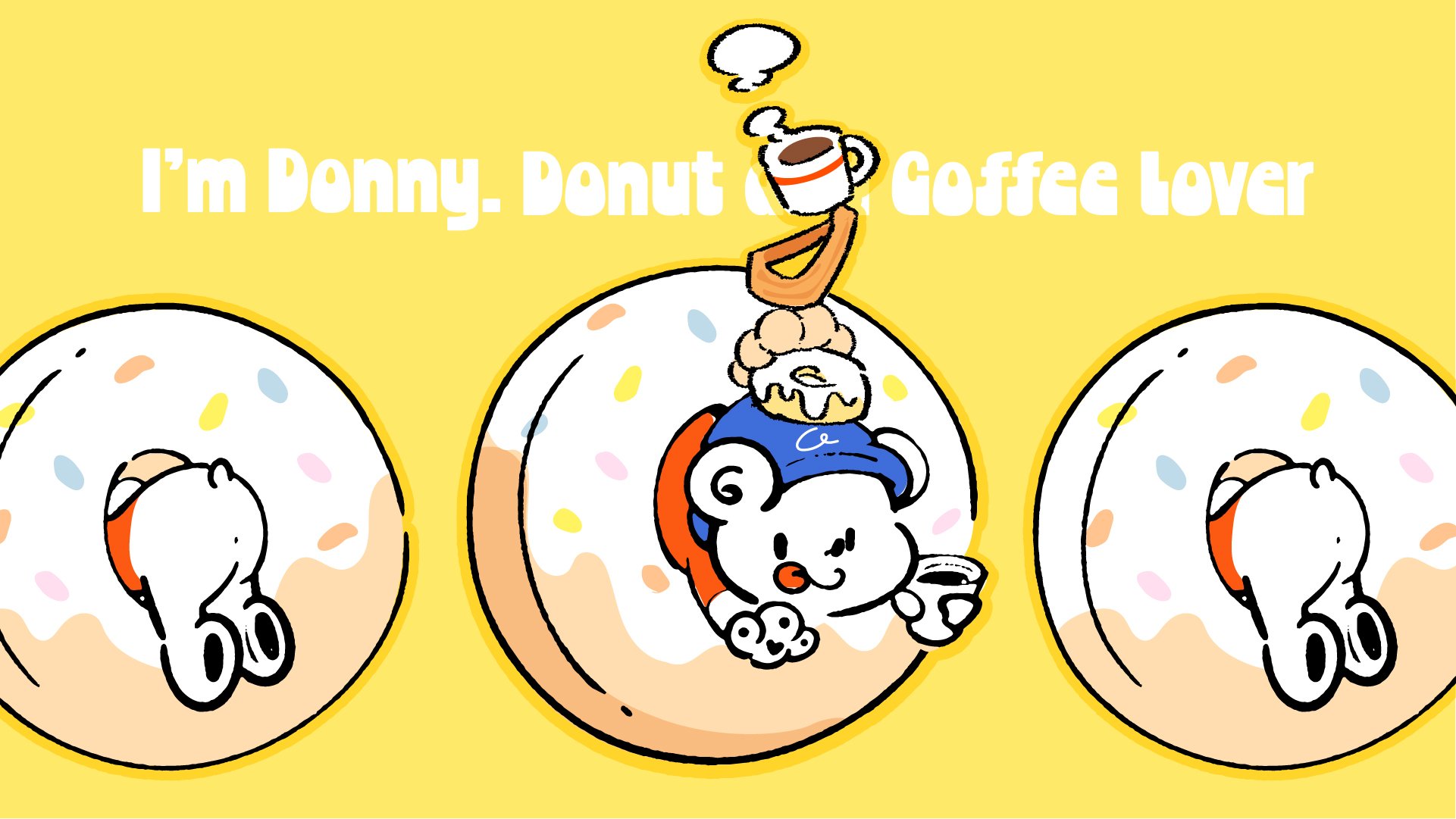 ドニー｜ドーナツとコーヒーを愛するくま（donnydonut） | Charaforio